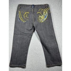 Coogi Austrailia Women's 13/14 Medium Wash Mid-Rise Embroidered  Black Jeans Y2K